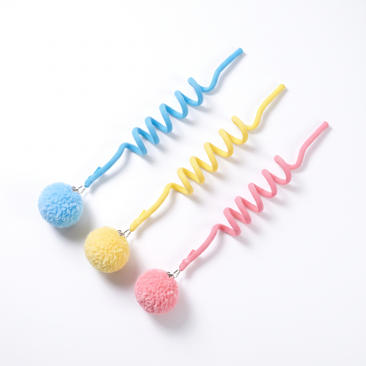 Hanging Cat Toy with Spring and Pom-Pom | Set of 3, 47 in Long