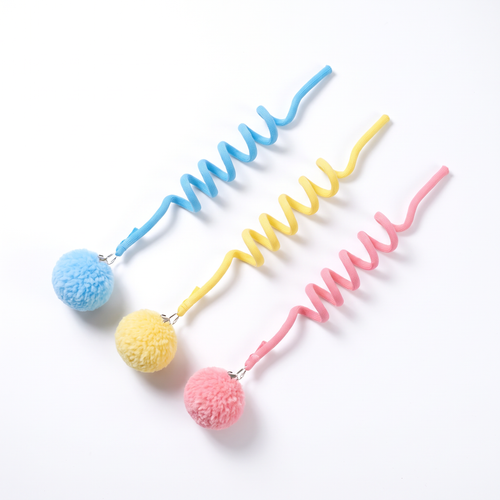 Hanging Cat Toy with Spring and Pom-Pom | Set of 3, 47 in Long