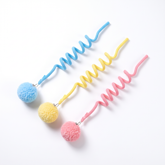 Hanging Cat Toy with Spring and Pom-Pom | Set of 3, 47 in Long