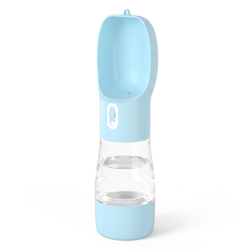 Dog Water Bottle with Food Container | 2-in-1, Leak-Proof, Portable