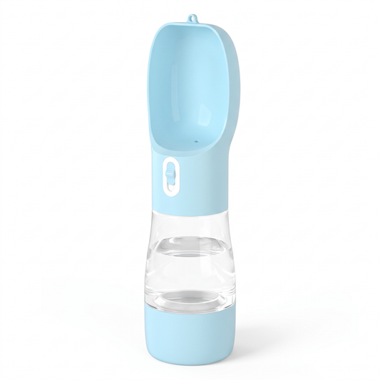 Dog Water Bottle with Food Container | 2-in-1, Leak-Proof, Portable