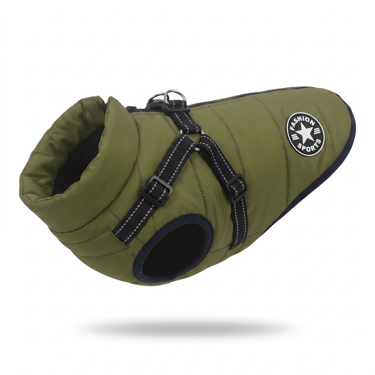 Padded Dog Coat with Built-In Harness | Reflective Trim, S to 5XL