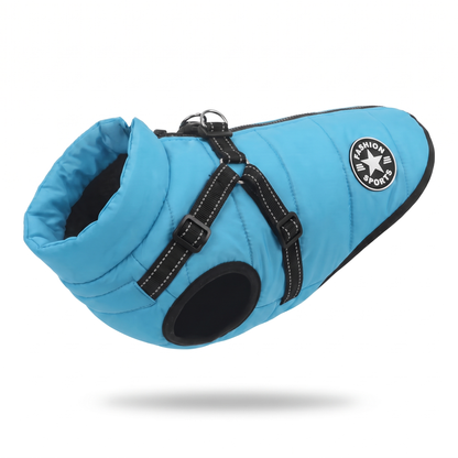 Padded Dog Coat with Built-In Harness | Reflective Trim, S to 5XL