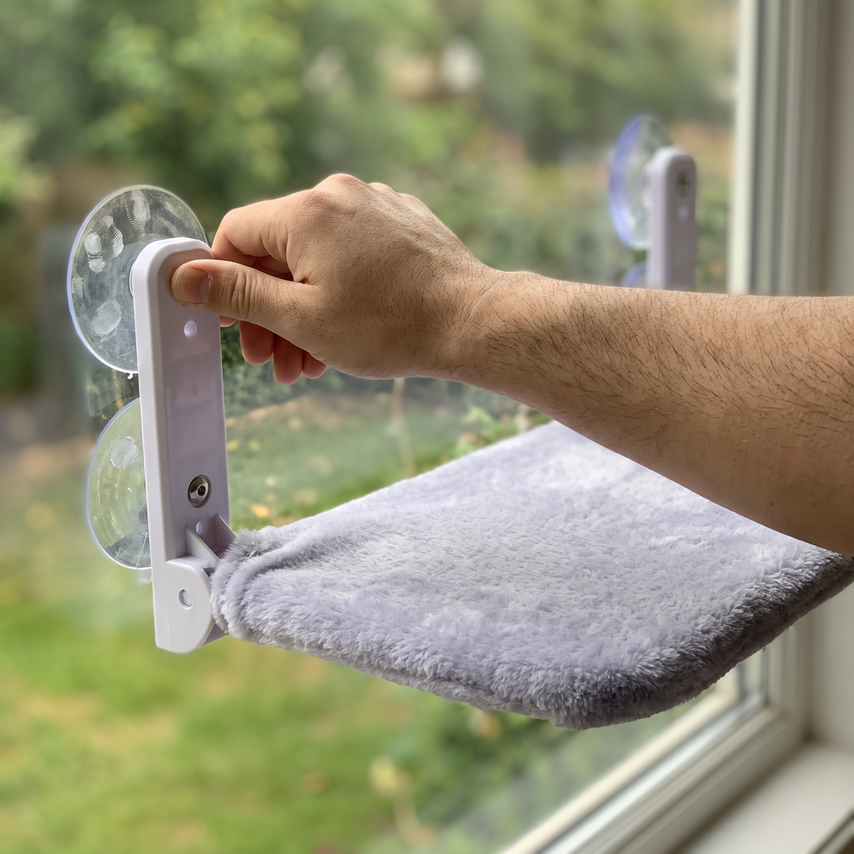 Cat Window Hammock with Suction Cups | Reversible, Washable Cover