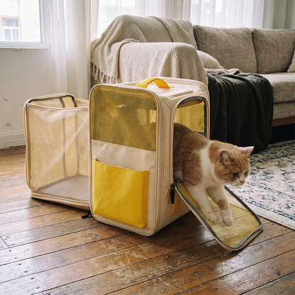 Cat Backpack Carrier, Expandable | Retro Game Design, Up to 19.8 lb