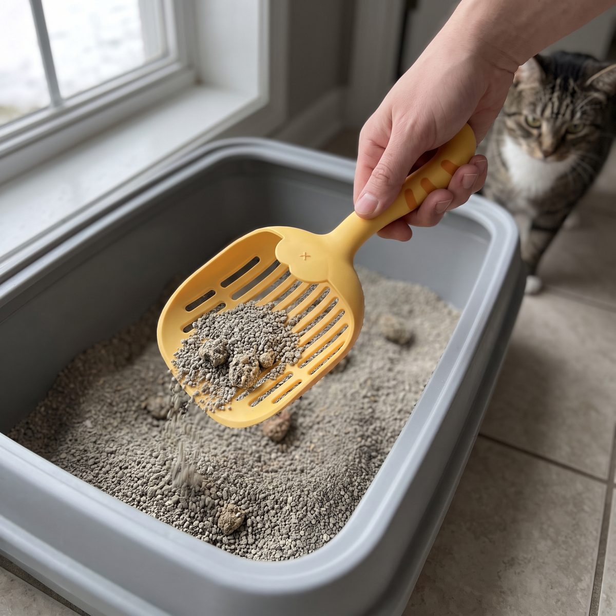 Cat Litter Scoop with Cat Tail Handle | Optional Storage Box