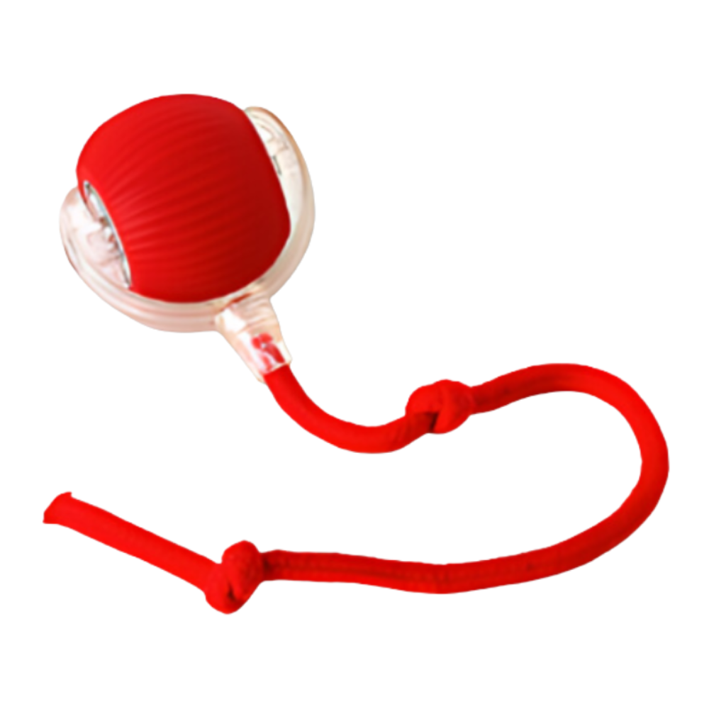 Moving Dog Ball with Rope Tail | Rechargeable, 2.3 in, 3 Colors