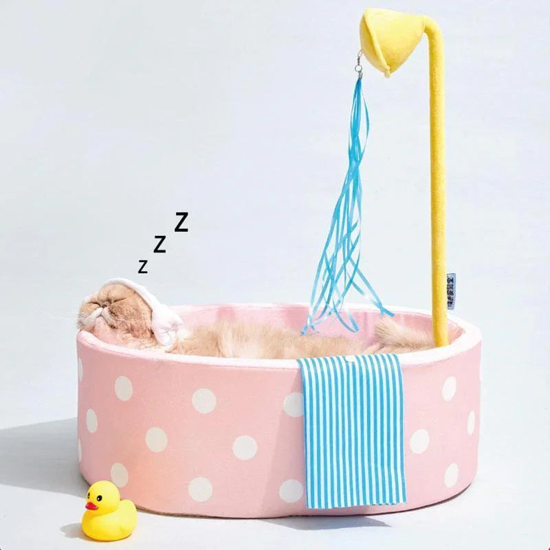 Hot Spring Tub Cat Bed and Scratcher | Wooden Tub Look, 3 Styles