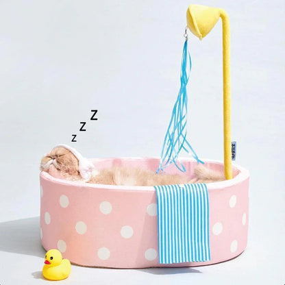 Hot Spring Tub Cat Bed and Scratcher | Wooden Tub Look, 3 Styles