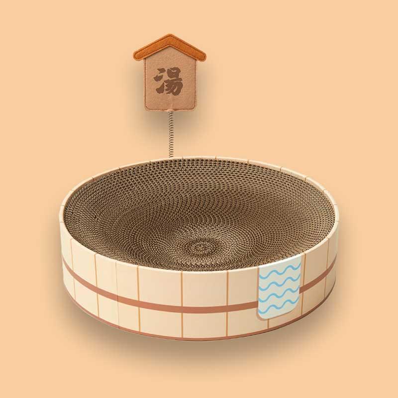 Hot Spring Tub Cat Bed and Scratcher | Wooden Tub Look, 3 Styles