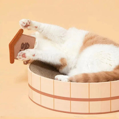 Hot Spring Tub Cat Bed and Scratcher | Wooden Tub Look, 3 Styles