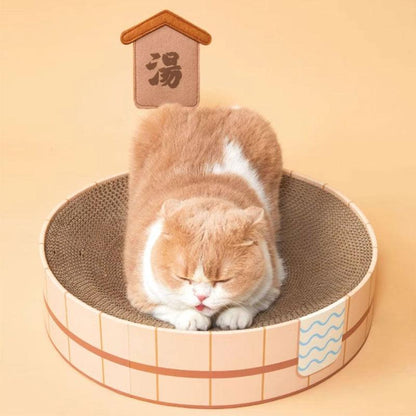 Hot Spring Tub Cat Bed and Scratcher | Wooden Tub Look, 3 Styles