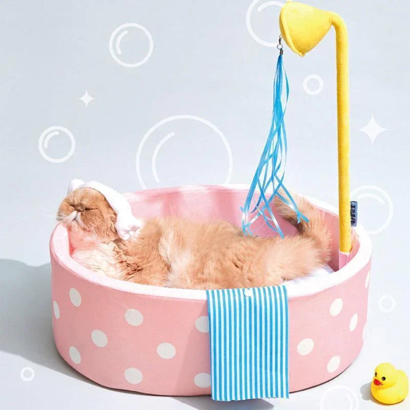 Hot Spring Tub Cat Bed and Scratcher | Wooden Tub Look, 3 Styles