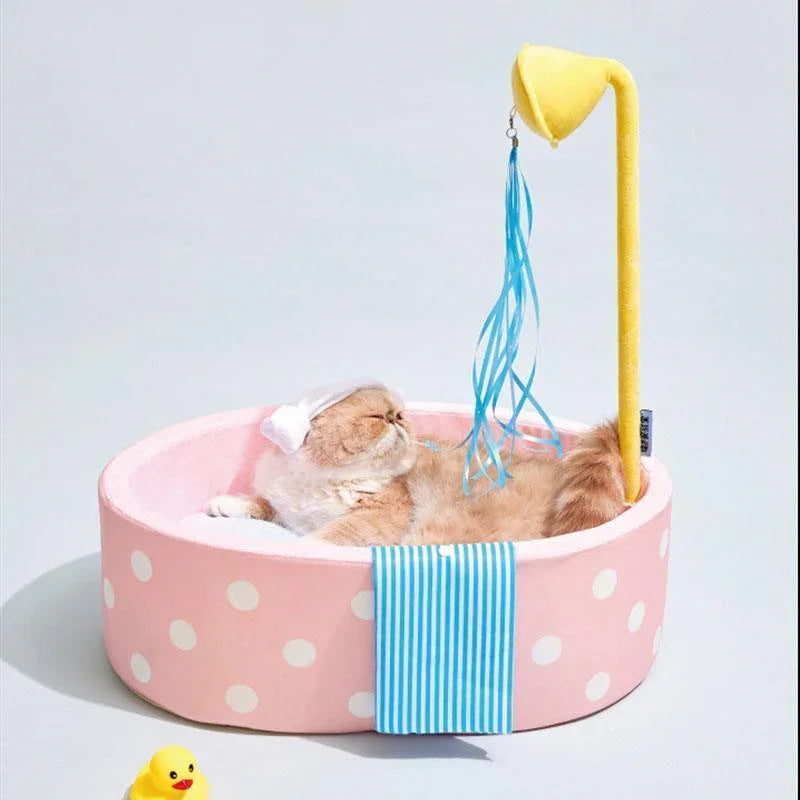 Hot Spring Tub Cat Bed and Scratcher | Wooden Tub Look, 3 Styles