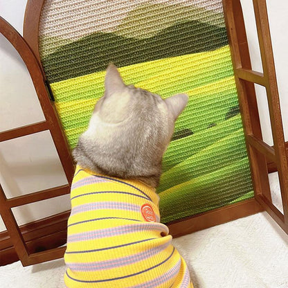 Wall Cat Scratcher, Window Frame Design | Countryside Scene, Solid Wood, 15.7 x 23.6 in