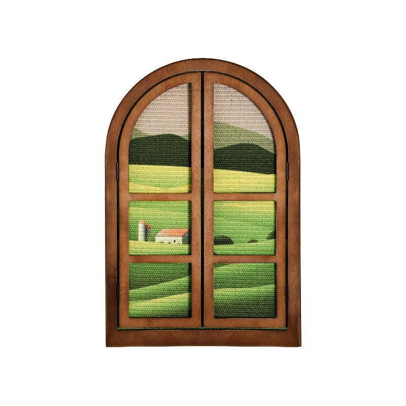 Wall Cat Scratcher, Window Frame Design | Countryside Scene, Solid Wood, 15.7 x 23.6 in