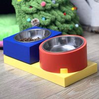 Set B: Base, Square and Round Holders, 2 Steel Bowls