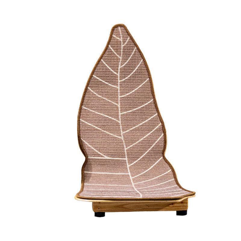 Leaf Cat Scratcher Lounger | Sisal Leaf on Wooden Base, 31.7 in Tall