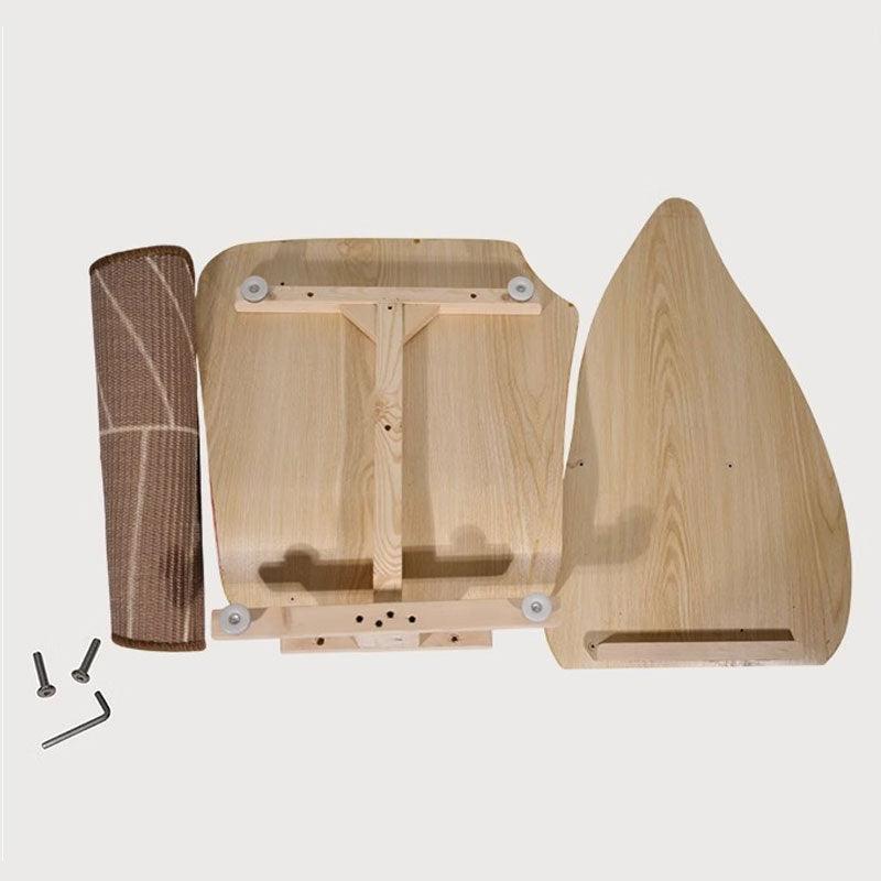 Leaf Cat Scratcher Lounger | Sisal Leaf on Wooden Base, 31.7 in Tall