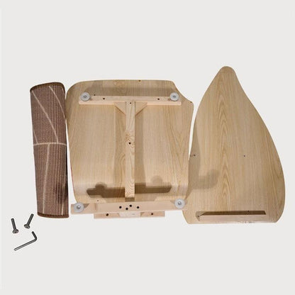 Leaf Cat Scratcher Lounger | Sisal Leaf on Wooden Base, 31.7 in Tall