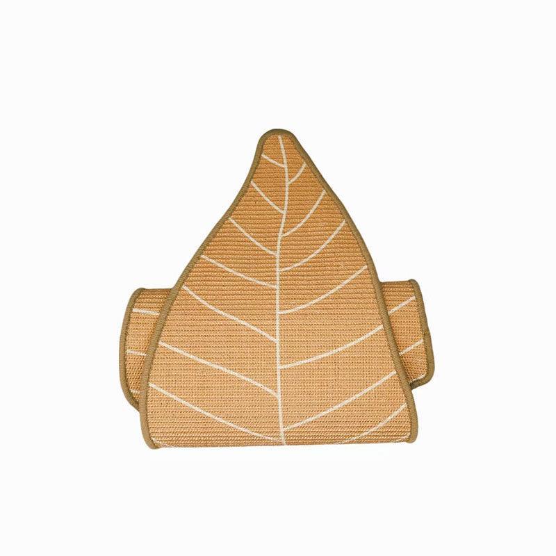 Leaf Cat Scratcher Lounger | Sisal Leaf on Wooden Base, 31.7 in Tall