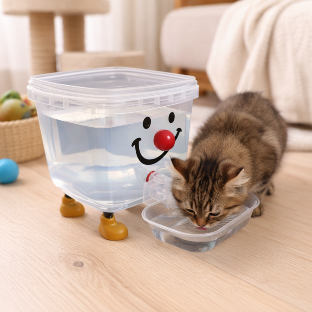 Gravity Pet Water Dispenser | Smiley Face Tank | 0.8 or 1.3 Gallon