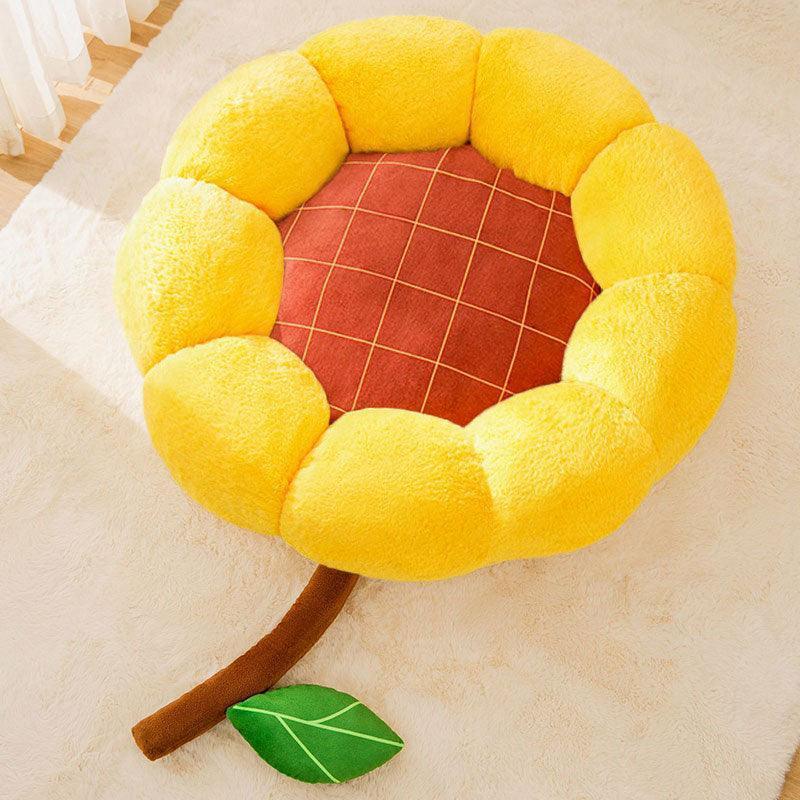 Cat Bed, Cactus or Sunflower Shape | Fluffy Plush, M or L