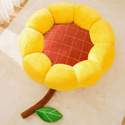 Cat Bed, Cactus or Sunflower Shape | Fluffy Plush, M or L