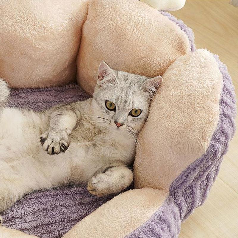 Cat Bed, Cactus or Sunflower Shape | Fluffy Plush, M or L