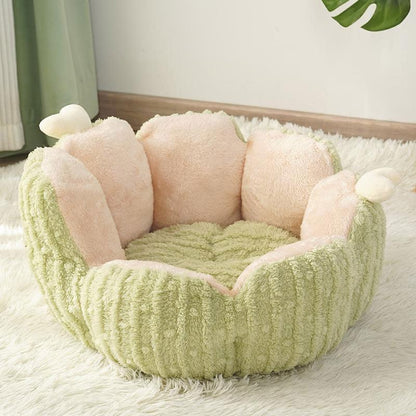 Cat Bed, Cactus or Sunflower Shape | Fluffy Plush, M or L