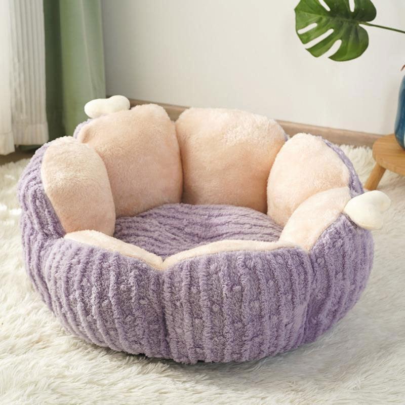Cat Bed, Cactus or Sunflower Shape | Fluffy Plush, M or L