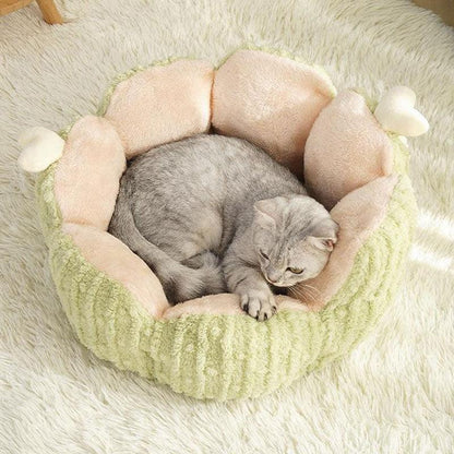 Cat Bed, Cactus or Sunflower Shape | Fluffy Plush, M or L