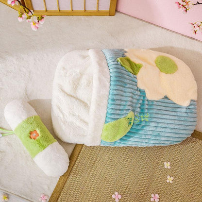 Cat Sleeping Bag Bed | Plush Cave with Quilted Cover and Pillow, 25.2 in
