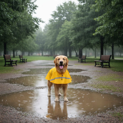 Dog Raincoat with Hood | Reflective Strip, Waterproof, 4 Colors