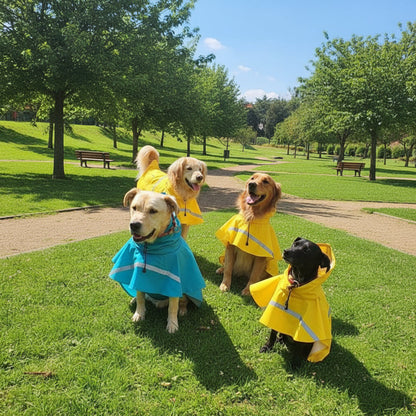Dog Raincoat with Hood | Reflective Strip, Waterproof, 4 Colors